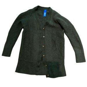 Kit and Ace Merino Wool Classic Green Cardigan Sweater